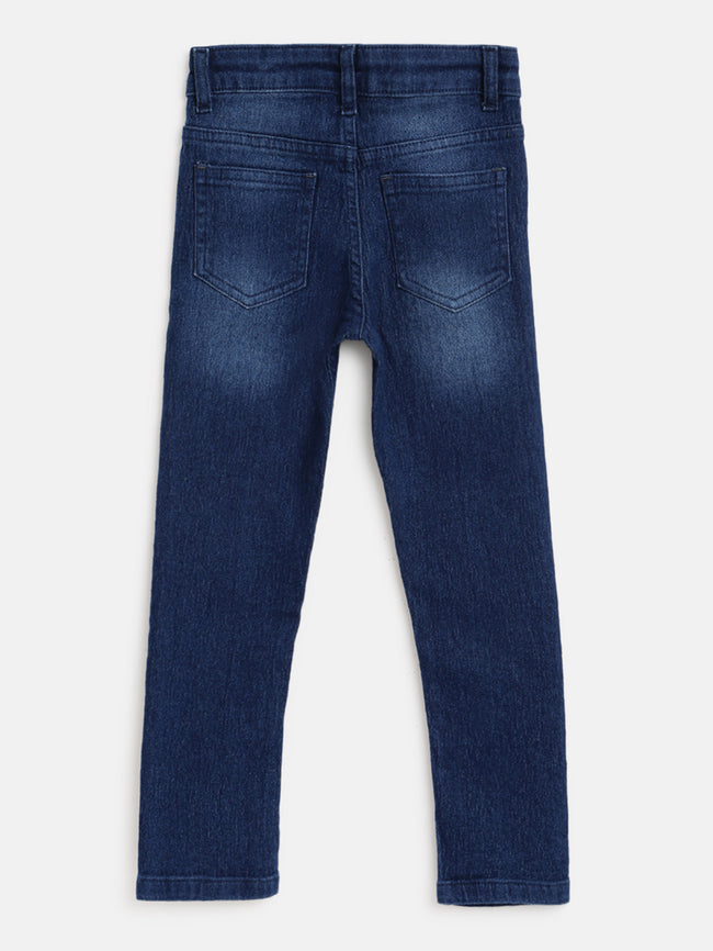 Tales & Stories Boy's Dark Blue Slim Fit Jeans