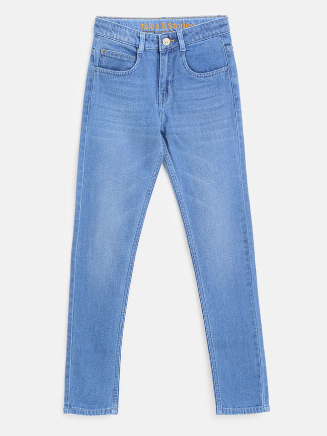 Tales & Stories Boy's Light Blue Slim Fit Jeans