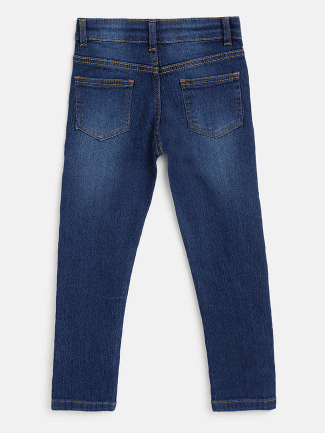 Tales & Stories Boys Blue Cotton Slim Fit Jeans