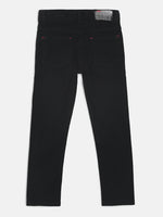 Tales & Stories Boys Jet Black Cotton Slim Fit Solid Jeans-2