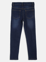 Tales & Stories Boys Dark Blue Cotton Slim Fit Solid Jeans-2