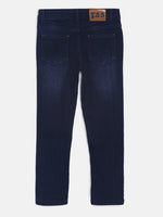 Tales & Stories Boys Blue Cotton Slim Fit Solid Jeans-2