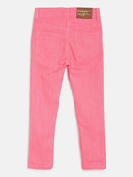 Tales & Stories Cotton Girl's Pink Slim Jeans-2