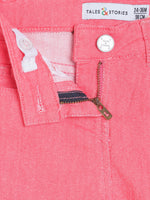 Tales & Stories Cotton Girl's Pink Slim Jeans-3