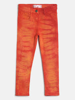 Tales & Stories Girl's Orange Lycra Trouser