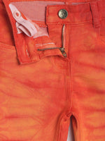 Tales & Stories Girl's Orange Lycra Trouser-3