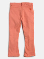 Tales & Stories Girl's Orange Cotton Blend Embroidered Trouser-2