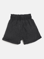 Tales & Stories Girls Black Cotton Blend Regular Fit Solid Shorts-2